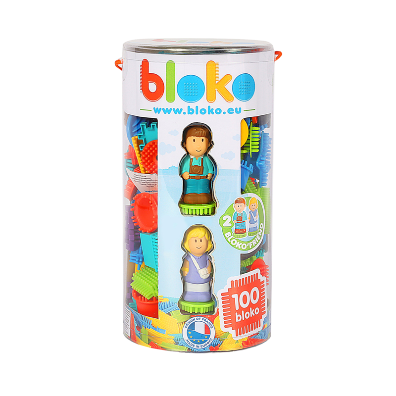 Bloko Block 100pcs tube with 2 figurines 3D-Family