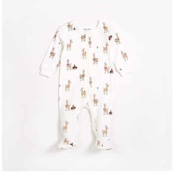 Petit Lem Off-white pajama set with Rudolph the reindeer prints