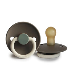 Mushie Frigg Natural Rubber Pacifier 0-6M Stage 1, Hudson Bay