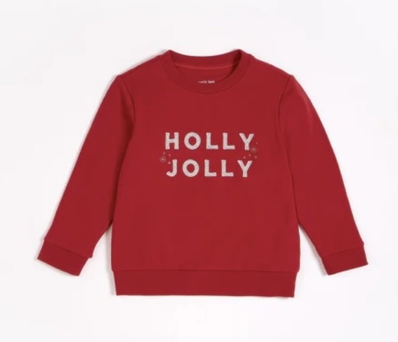 Petit Lem Petit Lem, Crewneck "Holly Jolly" For Adults - Red