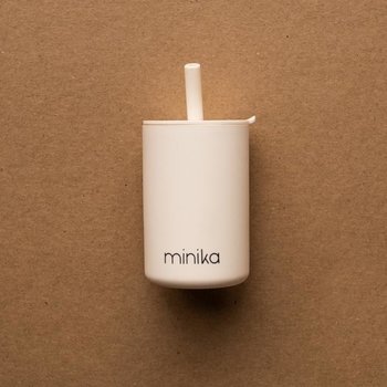 Minika Minika Glass With Straw And Lid -Shell