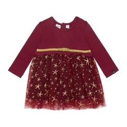 Deux Par Deux Deux Par Deux, Robe Deux Tons A Paillettes, Rouge Vin