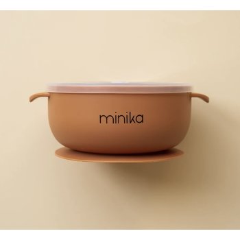 Minika Bol En Silicone Avec Succion Et Couvercle, Ginger