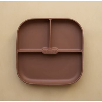 Minika Assiette en silicone avec succion - Cacao