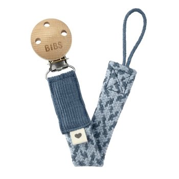 Bibs Braided pacifier clip - Petrole/Baby blue