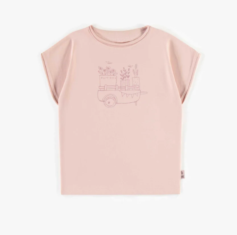Souris Mini Short Sleeve Cotton Stretch T-Shirt-Pink