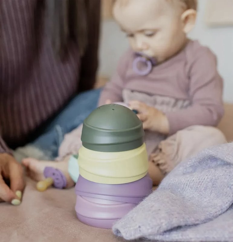 Bibs Wobbly Tower - Pastel Rainbow