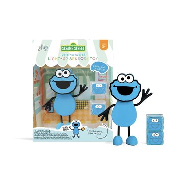 Glo Pals Cookie Monster-Personnage Seasame Street avec 2 cubes lunimeux activés par l'eau