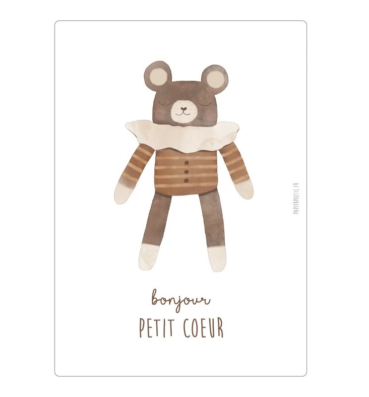 Paper Poetic Carte de souhaits-Doudou Teddy bear