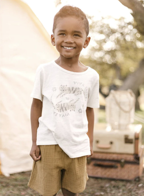 Rylee + Cru T-Shirt basic-Ivoire Viva safari