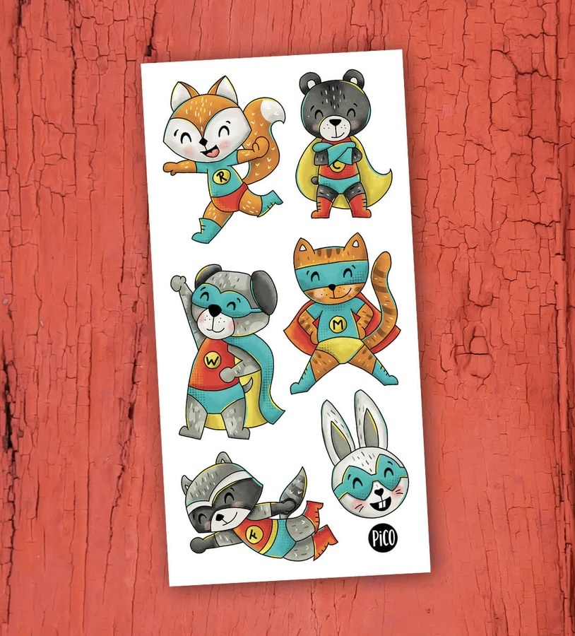 Pico Tatoo Inc Super hero animals