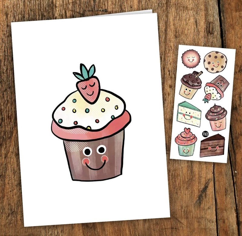 Pico Tatoo Inc Carte de souhaits-Les petits gateaux