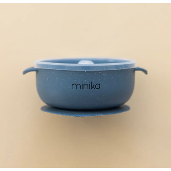 Minika Silicone bowl with lid-Indigo