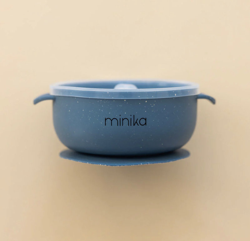 Minika Bol en silicone avec couvercle-Indigo
