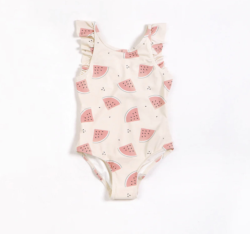 Petit Lem Watermelons on Crème One-Piece Swimsuit