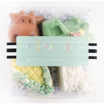 Hopscotch Box of 4 sparkling sidewalk chalk-Funny farm