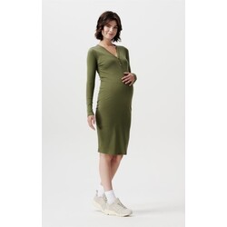 Noppies Robe maternite/allaitement manche longue-Olive