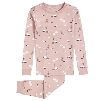 Petit Lem Ensemble pyjamas mauve pale  a imprime Nénuphar