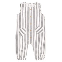 Petit Lem Jumpsuit off-white a rayures bleu