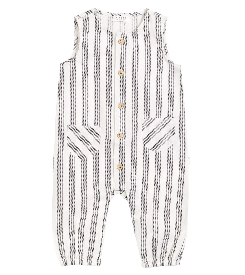 Ensemble de combinaison pour bébé avec motif à rayures | Vecteur Premium