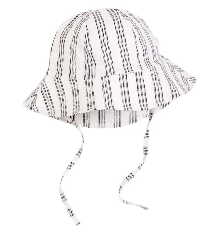 Petit Lem Chapeau off-white a rayure bleu