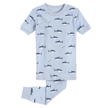 Petit Lem Sharks Print Pajamas Set