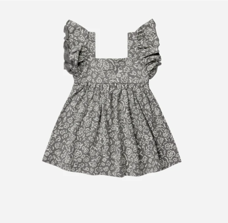 Rylee + Cru Dress, Mariposa with flower print - Grey