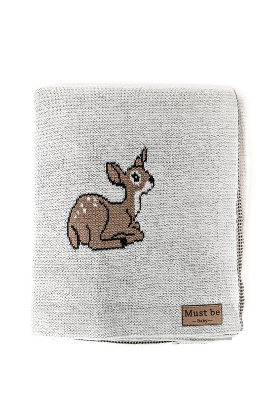 Mustbe Baby 100% cotton blanket- Bambi 100cmx120cm