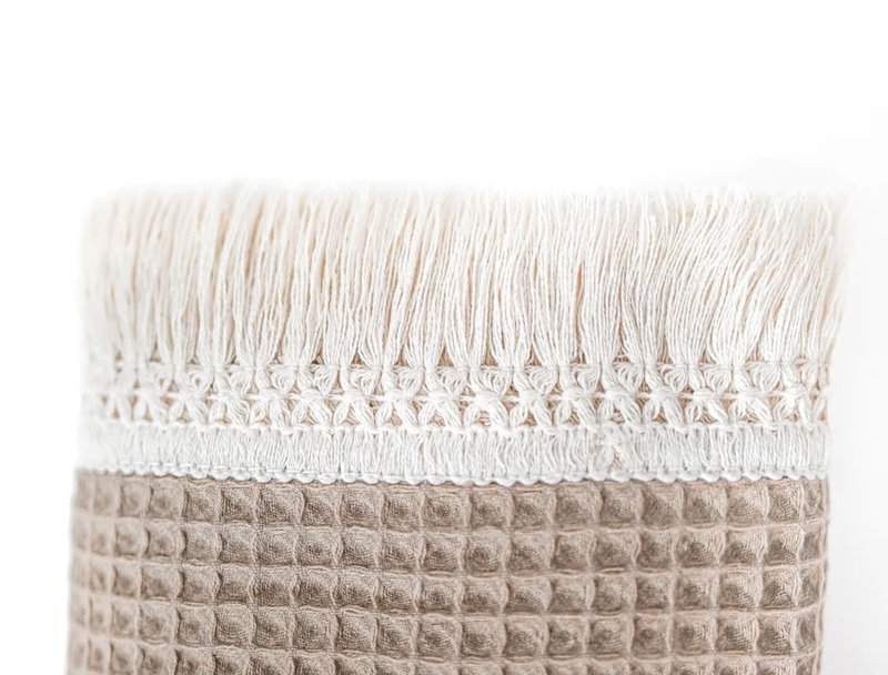 Mustbe Baby Thin organic cotton waffle blanket-Sand