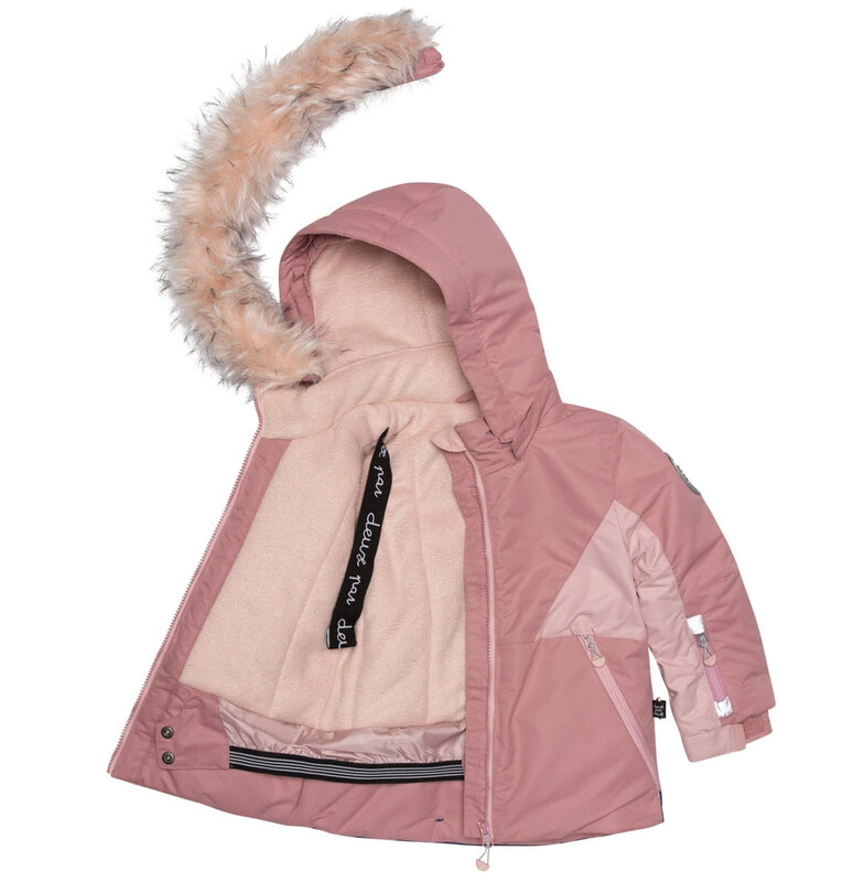 Deux Par Deux Two Piece Snowsuit Ancient Rose With Spring Flower Print