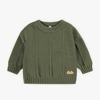 Souris Mini Green knitted sweater with cashmere imitation