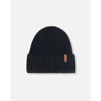 Deux Par Deux Knit hat  - Black