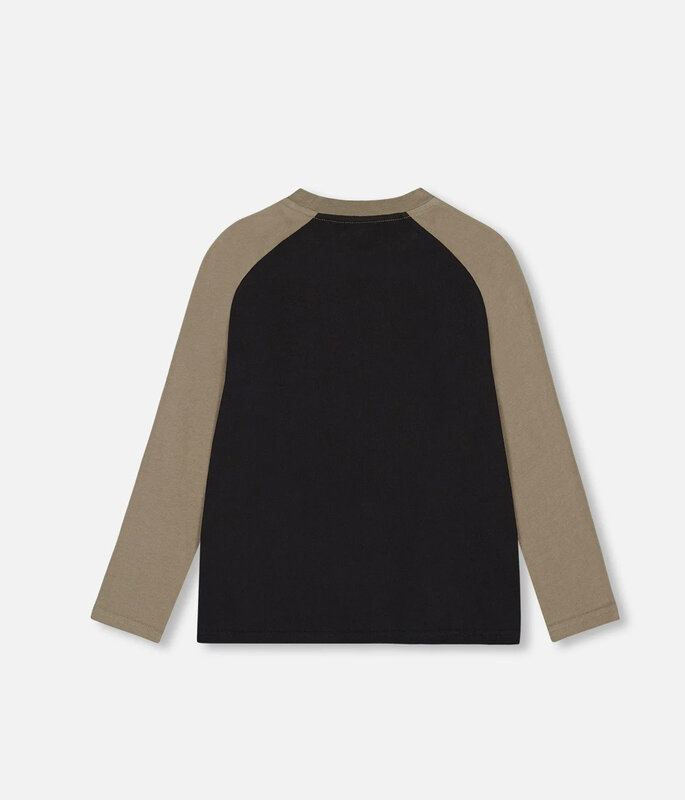 Deux Par Deux Jersey T-Shirt With Print Black And Khaki