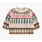 Souris Mini Pink and brown knitted sweater with a cashmere imitation