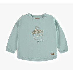 Souris Mini T-shirt turquoise à manches longues en doux jersey