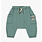 Souris Mini Pantalon vert de coupe ample en denim rayé