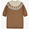 Souris Mini Robe de maille brune à motifs en coton cachemire