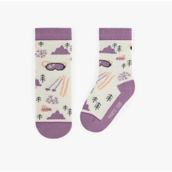 Souris Mini Chaussettes mauves avec un motif hivernal