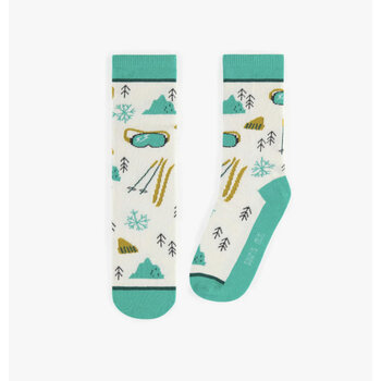 Souris Mini Chaussettes vertes avec un motif hivernal