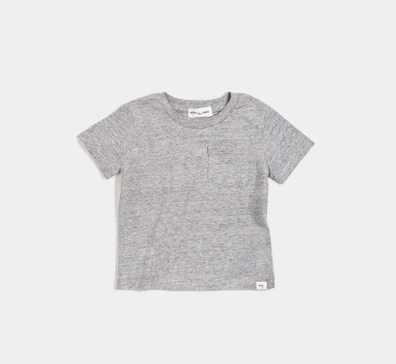 Miles the label T-shirt basic bébé - Gris chiné