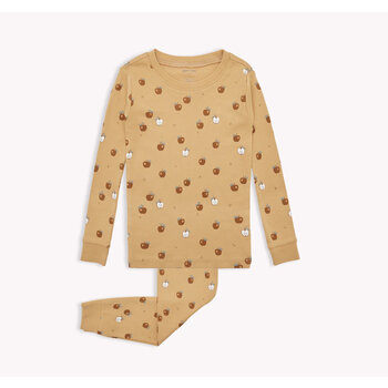 Petit Lem Amber pyjama set with golden apple print