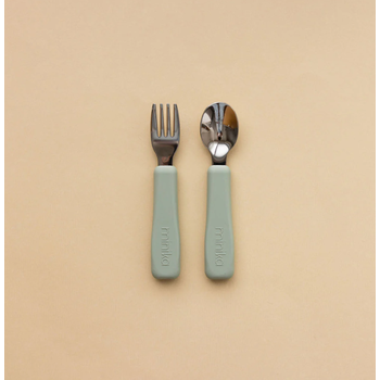 Minika Ensemble d'ustensiles avec poignée en silicone - Sage