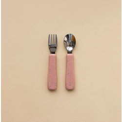 Minika Ensemble d'ustensiles avec poignée en silicone - Sorbet