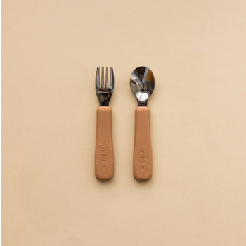 Minika Ensemble d'ustensiles avec poignée en silicone - Almond