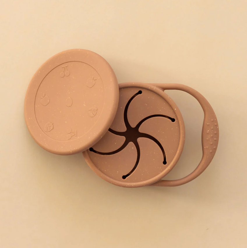 Minika Bol à collation en silicone avec couvercle - Almond