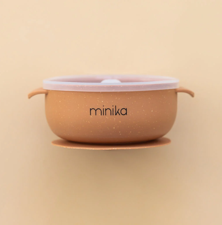 Minika Bol en silicone avec couvercle - Almond