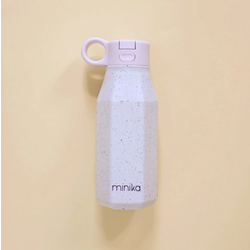 Minika Bouteille d'eau en silicone avec paille et couvercle en plastique - Lavender