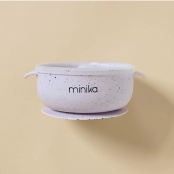 Minika Bol en silicone avec succion et couvercle - Lavender