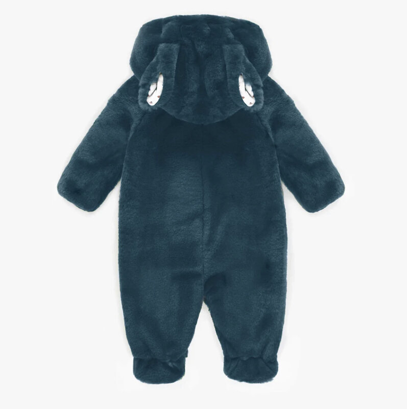 Souris Mini TEAL ONE-PIECE WITH INTEGRATED FEET IN FAUX FUR