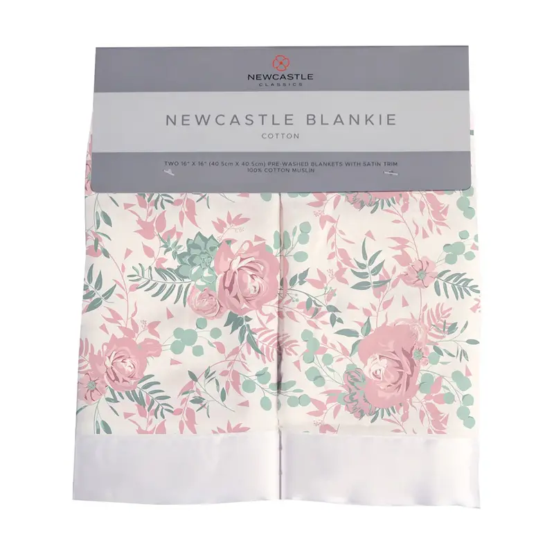 Newcastle Classics Desert Rose Cotton Muslin Security Baby Blankie